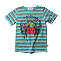 Littlehorn Little Cheif Tee Green Stripe